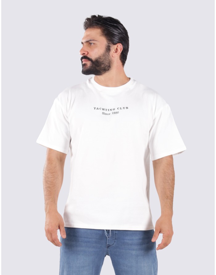 T-shirt Homme avec Broderie YACHTING CLUB – Style Nautique Chic